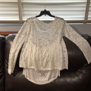 XL White Lace off shoulder top